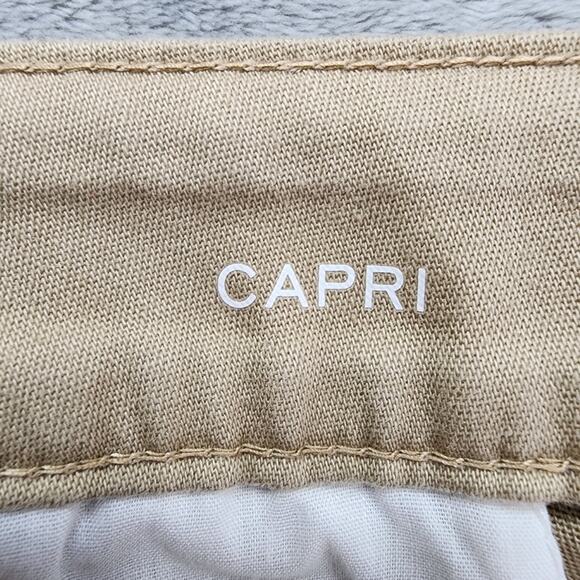 St Johns Bay Pants Womens 18P PETITE Tan Khaki High Rise Stretch Cotton Preppy - Picture 5 of 13